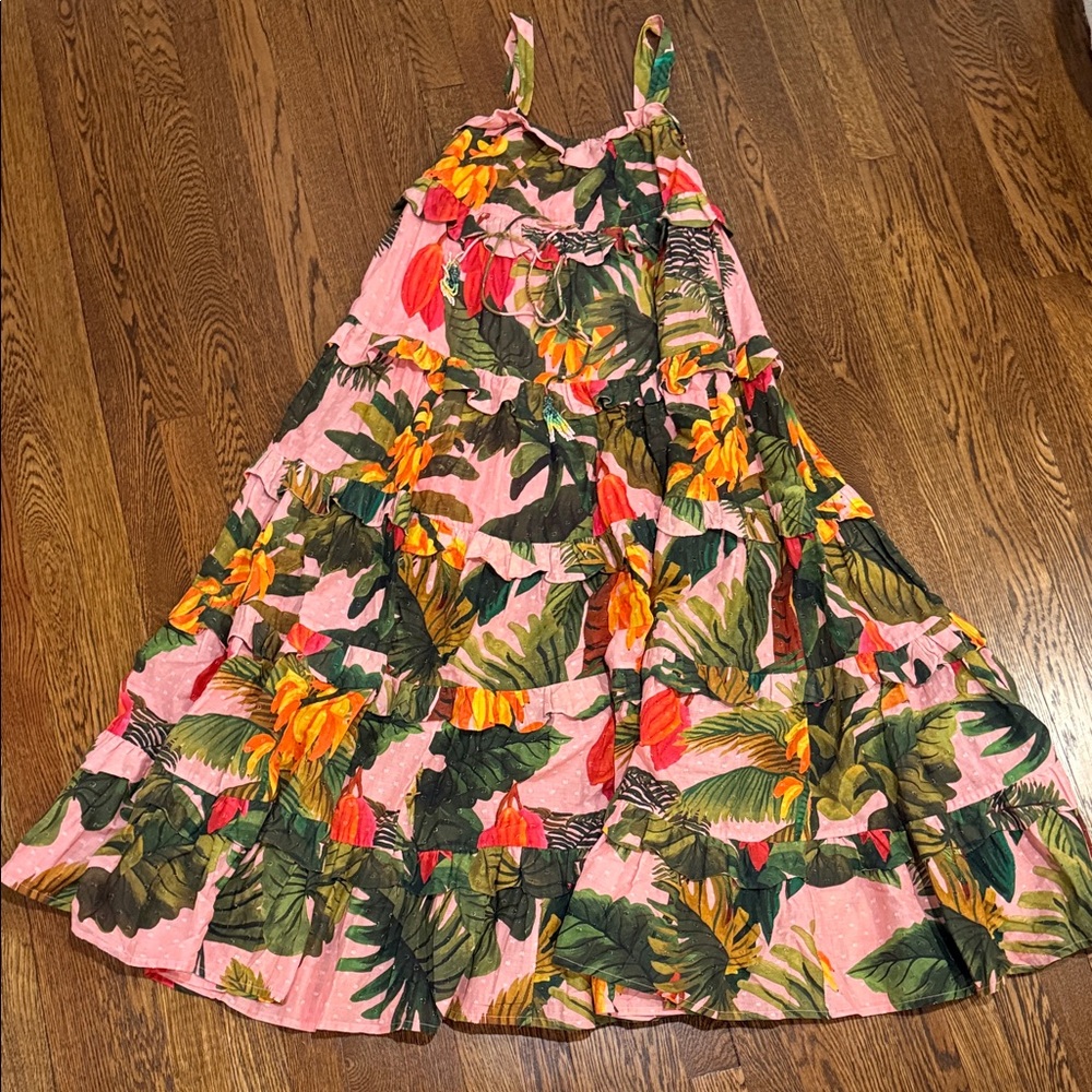FARM Rio Pink Tropical Floral Maxi Dress